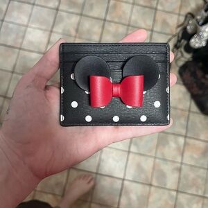 Kate Spade Black and Red Polka Dot Card Holder